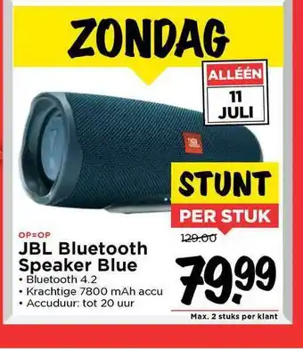 Vomar Voordeelmarkt JBL Bluetooth Speaker Blue aanbieding