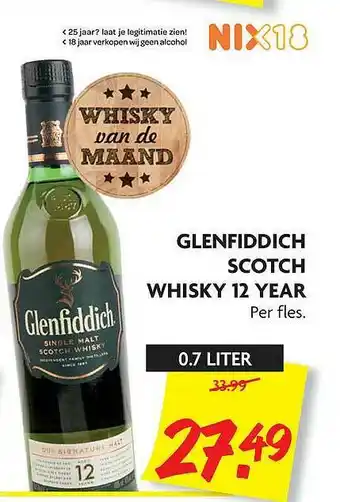 Dekamarkt Glenfiddich Scotch Whisky 12 Year aanbieding