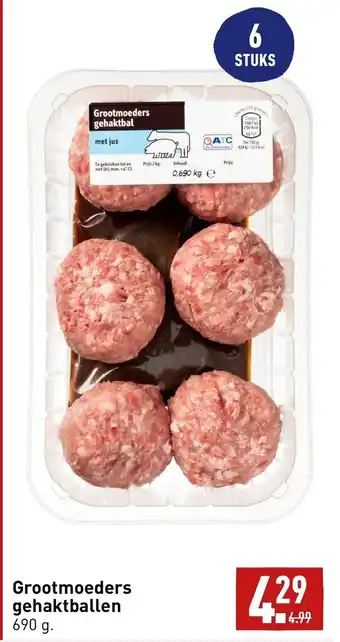 ALDI Grootmoeders gehaktballen 690g aanbieding