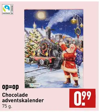 ALDI Chocolade adventskalender 75g aanbieding