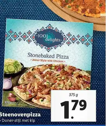 Lidl 100 Delights Steenovenpizza 375g aanbieding