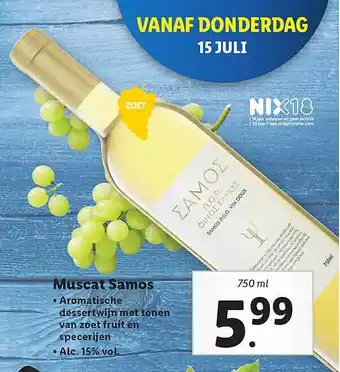 Lidl Muscat Samos aanbieding