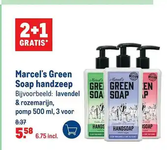 Makro Marcel's Green Soap Handzeep 2+1 Gratis aanbieding