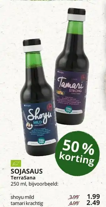 Natuurwinkel Sojasaus TerraSana 50% Korting aanbieding