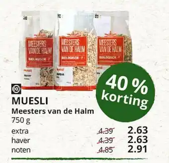 Natuurwinkel Muesli Meesters Van De Halm 40% Korting aanbieding