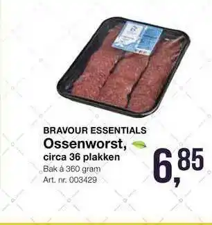 Bidfood Bravour Essentials Ossenworst, Circa 36 Plakken aanbieding