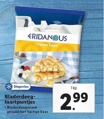 Lidl Eridanous Bladerdeegtaartpuntjes aanbieding