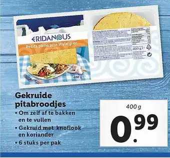 Lidl Eridanous Gekruide Pitabroodjes aanbieding