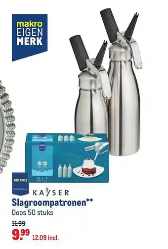 Makro Slagroompatronen aanbieding