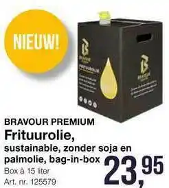 Bidfood Bravour Premium Frituurolie, Sustainable, Zonder Soja En Palmolie, Bag-in-Box aanbieding