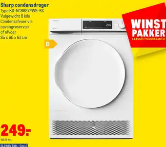 Makro Sharp condensdroger type kd-ncb8s7pw9-bx aanbieding