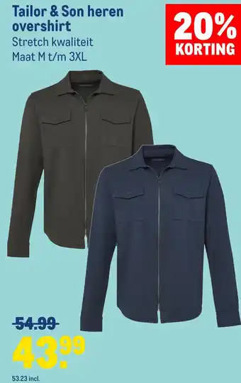 Makro Tailor & son heren overshirt aanbieding