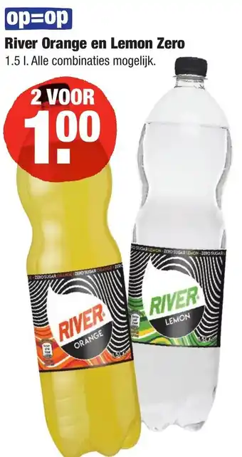 ALDI River Orange en Lemon Zero 2*1.5L aanbieding