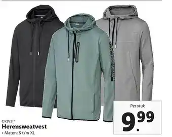 Lidl Crivit Herensweatvest aanbieding