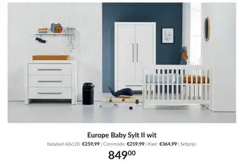 Babypark Europe baby sylt ii wit aanbieding