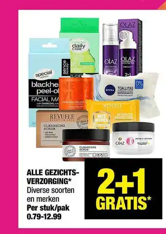 Big Bazar Alle Gezichtsverzorging 2+1 Gratis aanbieding