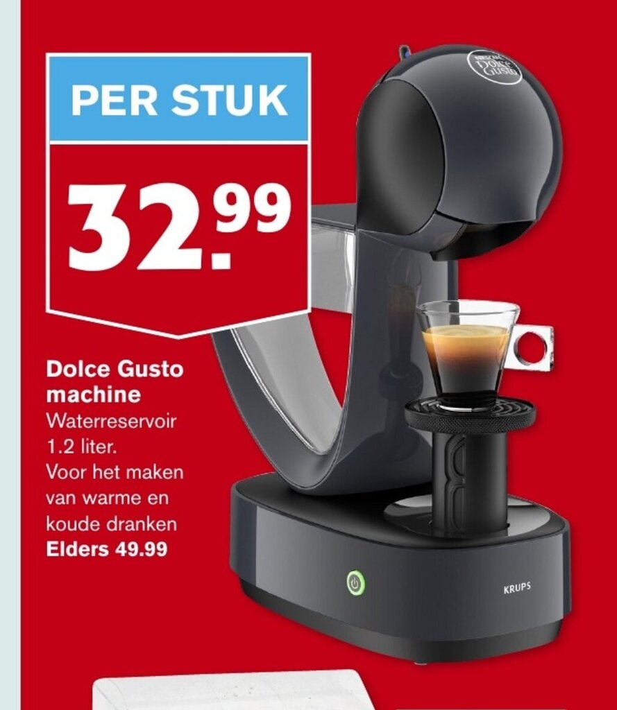 Dolce Gusto machine 1.2 liter per stuk aanbieding bij Hoogvliet