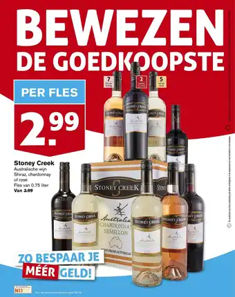 Hoogvliet Stoney Creek fles van 0.75 liter per fles aanbieding