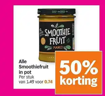 Albert Heijn Alle Smoothiefruit In Pot 50% Korting aanbieding