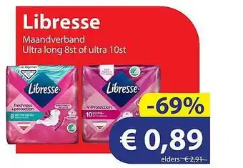 Die Grenze Libresse maandverband ultra long aanbieding