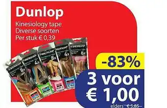 Die Grenze Dunlop kinesiology tape aanbieding