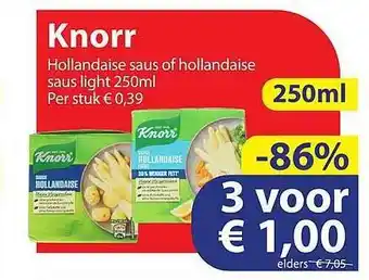 Die Grenze Knorr hollandaise saus of hollandaise saus light 250ml aanbieding