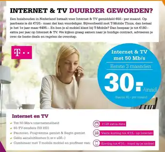 Telecombinatie Internet & TV Met 50 Mb-S aanbieding