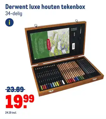 Makro Derwent luxe houten tekenbox aanbieding