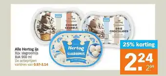 Albert Heijn Alle Hertog Ijs 25% Korting aanbieding