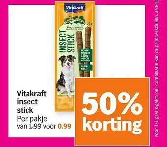 Albert Heijn Vitakraft Insect Stick 50% Korting aanbieding