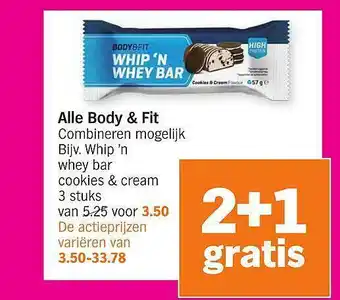 Albert Heijn Alle Body & Fit 2+1 Gratis aanbieding