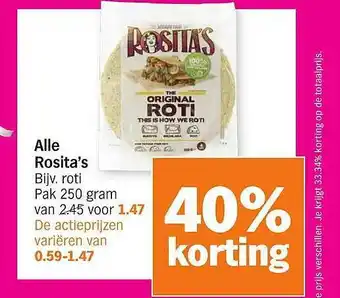 Albert Heijn Alle Rosita's 40% Korting aanbieding