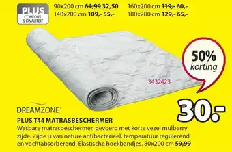 Jysk Dreamzone Plus T44 Matrasbeschermer 50% Korting aanbieding