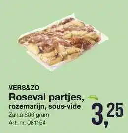 Bidfood Vers&Zo Roseval Partjes, Rozemarijn, Sous-Vide 800g aanbieding