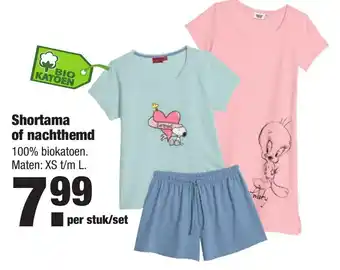 ALDI Shortama of nachthemd XS-L aanbieding
