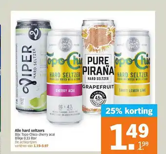 Albert Heijn Alle Hard Seltzers 25% Korting aanbieding