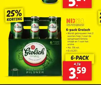 Lidl Grolsch 6 x 0,25 l aanbieding