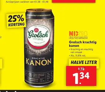 Lidl Grolsch krachtig kanon aanbieding