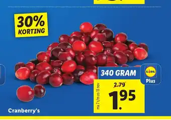 Lidl Cranberry's 340 gram aanbieding