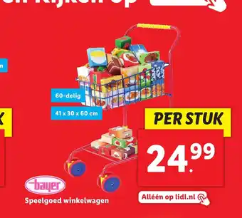 Lidl Bayer Speelgoed winkelwagen 41 x 30 x 60 cm aanbieding