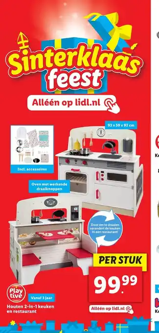 Lidl Playtive Houreb 2-in-1 keuken en restaurant aanbieding