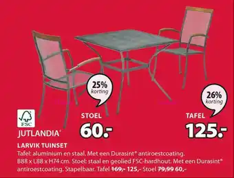 Jysk Jutlandia Larvik Tuinset 25% - 26% Korting aanbieding