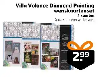 Trekpleister Villa Volance Diamond Painting wenskaartenset 4 kaarten aanbieding