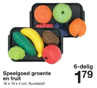 Zeeman Speelgoed groente en fruit 16 x 10 x 4 cm, 6-delig aanbieding