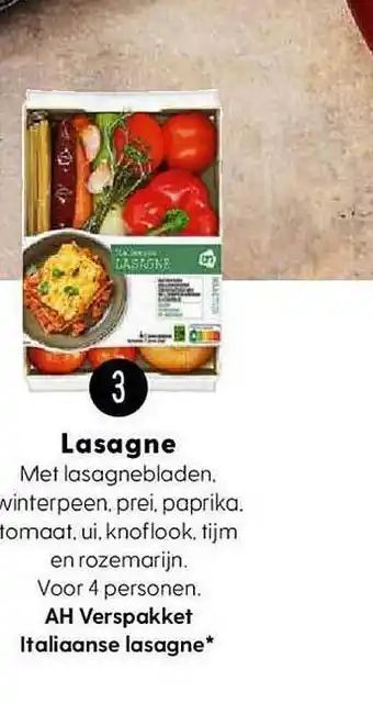 Allerhande Ah verspakket italiaanse lasagne aanbieding