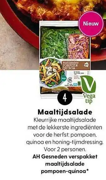 Allerhande Ah gesneden verspakket maaltijdsalade pompoen-quinoa aanbieding