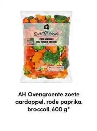 Allerhande Ah ovengroente zoete aardappel, rode paprika, broccoli 600g aanbieding