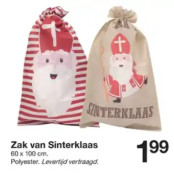 Zeeman Zak van Sinterklaas 60 x 100 cm aanbieding