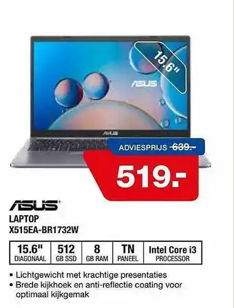 Electroworld Asus laptop x515ea-br1732w aanbieding