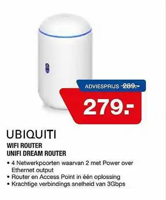 Electroworld Ubiquiti wifi router unifi dream router aanbieding